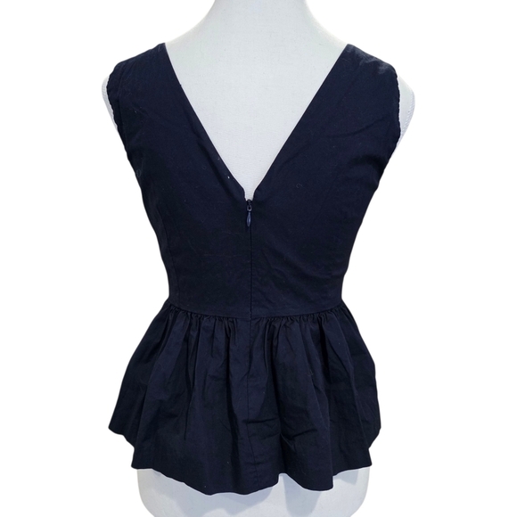 J Crew Always Blue Peplum Tank Top Size 0P - Picture 3 of 8